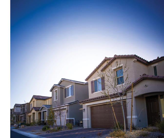 A row of houses in Las Vegas NV