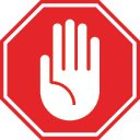 No entry hand sign on white background 